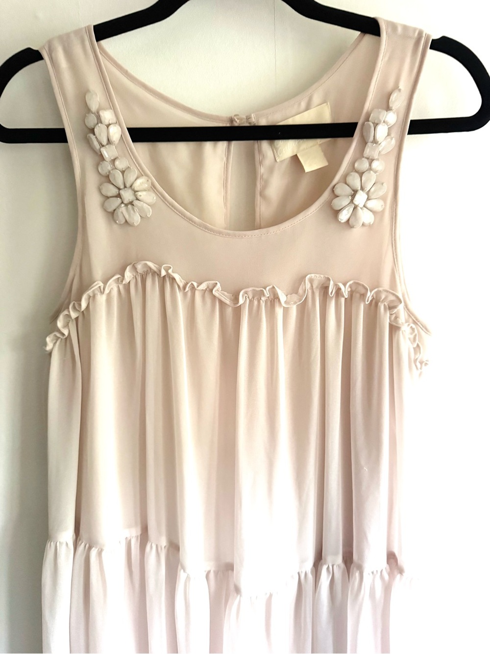 Conscious Collections Sleeveless Dress Embellished Chiffon - Dusty Pink Blush